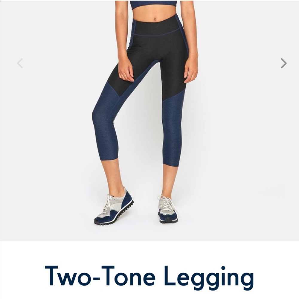 ISO M two-tone legging navy & charcoal 3/4